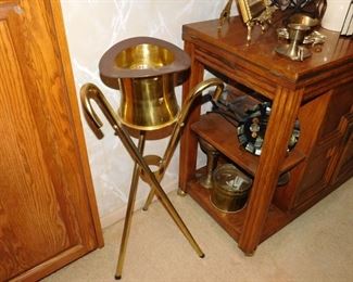 brass top hat ice bucket/wine cooler