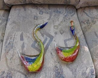 Murano glass birds