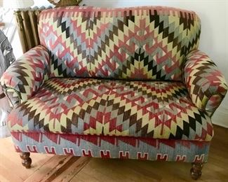Beautiful Kilim covered Loveseat