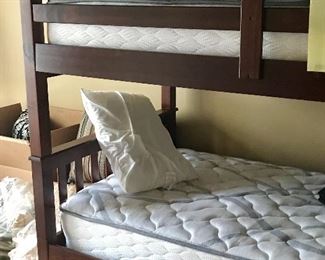 Bunk beds with mattresses