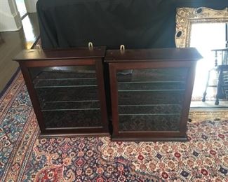 pair of display cabinets, Persian rug, like new!