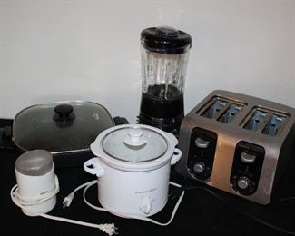 toaster, blender and crock pots