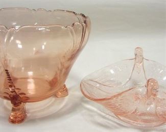 Pink depression glass