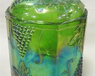 Carnival glass cookie jar