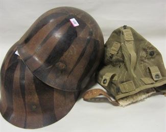 Helmet liners and WWII flight cap