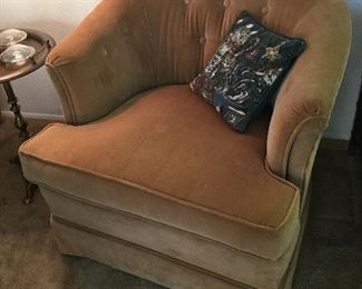 Velveteen swivel chair