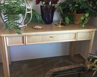 Nice desk or craft table, silk arrangements