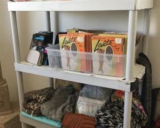 Ladies nylons, sweaters, so many accessories