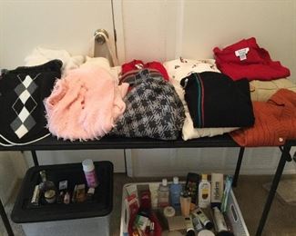 Perfume, toiletries, many clothes not shown