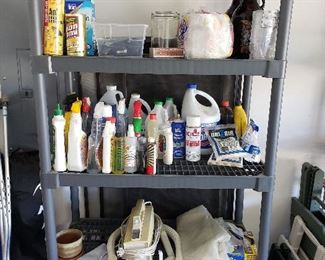 cleaning supplies and automotive related items/ Yes shelves are being sold