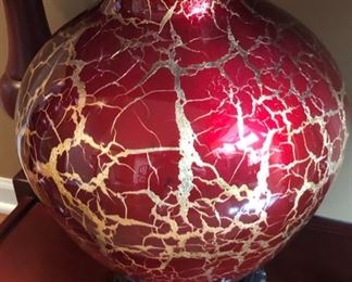 crackled glass vase