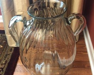 Large glass floor vase