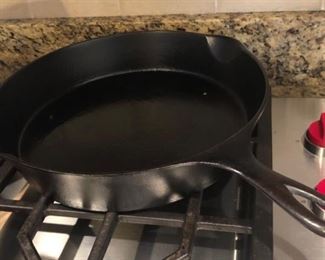 one of two Wagner Ware fry pans in cast iron