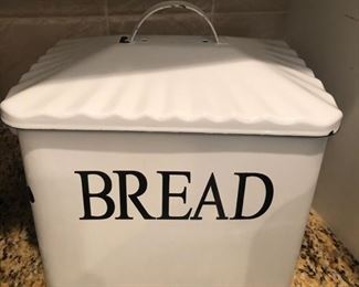 Enamelware bread box, made to look old