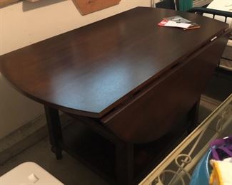 Awesome Pottery Barn drop Leaf Table (new) with 2 generic chairs