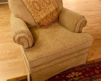 Upholstered chair = very comfy