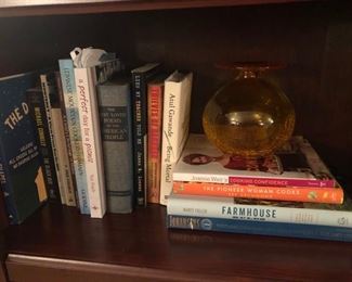 art glass piece and more cookbooks