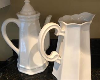 Ironstone pitcher and coffee pot server