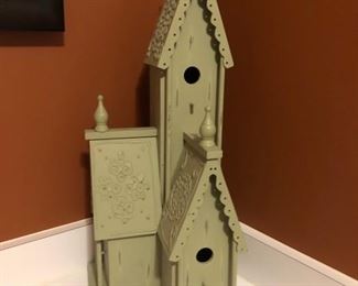 Here's the Church bird house.  Room for two families!