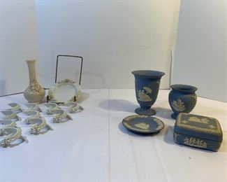 Decorative Pottery; Rose Napkin Rings, Plate, Vase https://ctbids.com/#!/description/share/214268