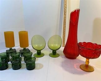 Mid-Century Glass Decor, Candlesticks https://ctbids.com/#!/description/share/214269