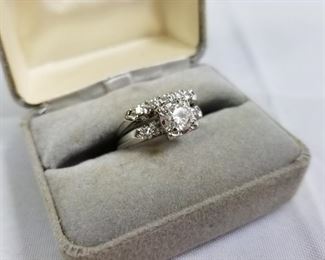 14 Karat White Gold 75 Point Diamond, Wedding Ring Se https://ctbids.com/#!/description/share/214350