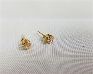 14 Karat Gold Post Cubic Zirconia Earrings https://ctbids.com/#!/description/share/214347