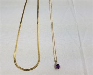 14 Karat Gold Necklace Chains and Gemstone https://ctbids.com/#!/description/share/214357