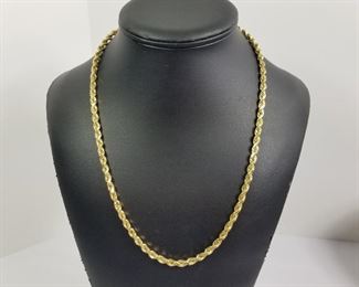 14 Karat Gold Rope Necklace https://ctbids.com/#!/description/share/214358