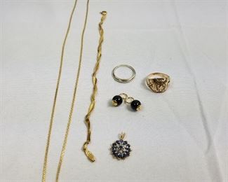 Collection of 14-Karat Gold Necklace, Bracelet, Rings and Pendants https://ctbids.com/#!/description/share/214360