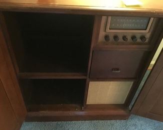 Vintage cabinet radio.
