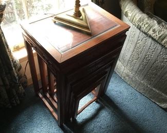 One of a pair of oriental style nesting tables