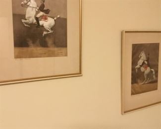 Pair of Viennese Lipizzaner stallion prints.