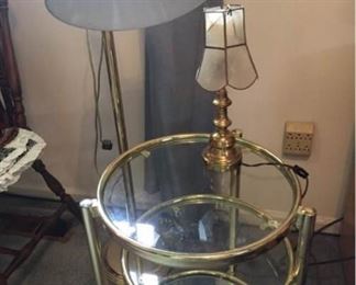 Brass  Glass Accent Table  Lamps