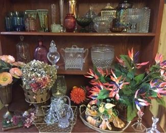 Vtg Glass  Florals