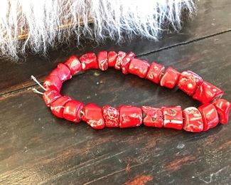 Natural Mediterranean coral beads. Unusually large beads (making this rare). NOT dyed. Estate sale price: $325