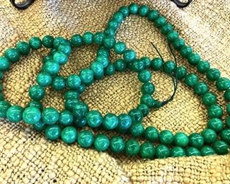 Dark green Aventurine prayer beads. Excellent condition!! Dark green beads, no so easy to come by. Estate sale price: $925