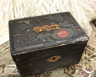 Old Asian box bank. Key included on the inside.