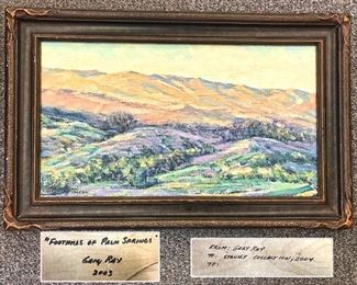ORIGINAL Gary Ray oil painting (2003) titled "Foothills of Palm Springs". $800