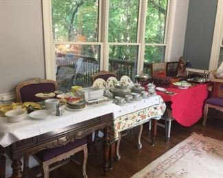 Lots of kitchen and dishware including Evesham and Haviland China Silver/Silver Plate.