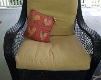 4 comfy swivel tilt outdoor wicker chairs