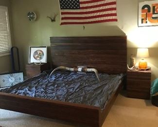 King size West Elm platform bead with matching nightstands