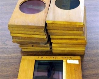 Antique Wood Framed Glass Masonic And Christian Slides Qty: 25