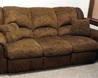Lane, Double Reclining Sofa With Microfiber And Floral Fabric, 41" T x 90" W x 36" D, Throw Pillows Included