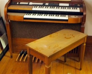 Baldwin Electric Organ Model #54A Includes Bench And Rhythm Ace
