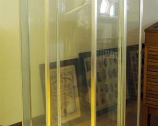 Octagonal Glass Display Case With 2 Glass Shelves, 81" X 30" X 30"