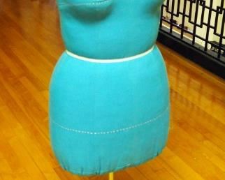 Vintage Cloth Dress Form With Metal Stand And Cardboard Frame