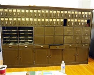 Antique Steel Filing Cabinet System, 83" X 124" X 21"