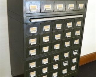 Art Metal, Steel Library Index Card Cabinet, 62" x 33" x 18"