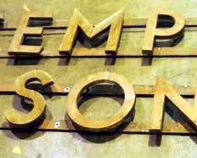 Vintage Masonic Temple Sign, Originally Made Entirely Of Metal